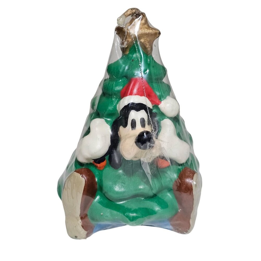 Disney Goofy Christmas Tree Figural Candle 4" Enesco1995 Tree-rrific vintage